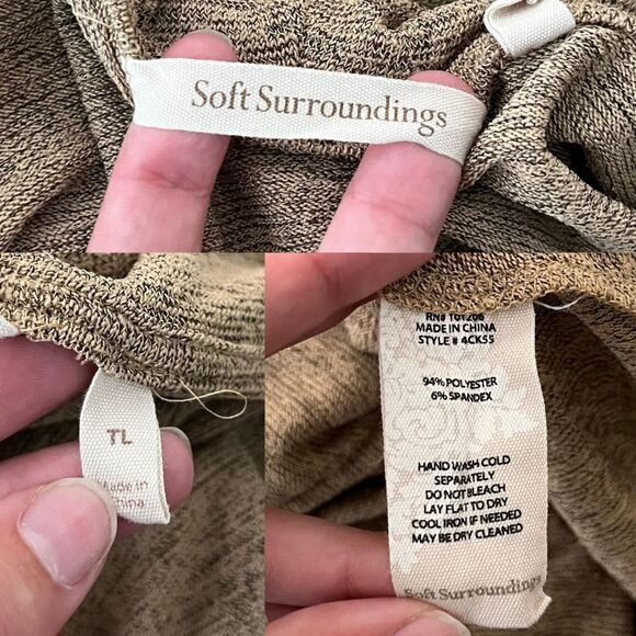 Soft Surroundings Womens Size L Tall Kerry Cowl Neck Swing Midi Pullover Dress - Picture 16 of 17